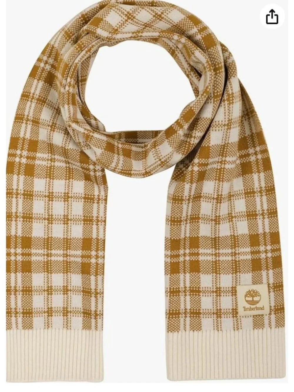 NWT Unisex Timberland Plaid Scarf Rectangle Knit